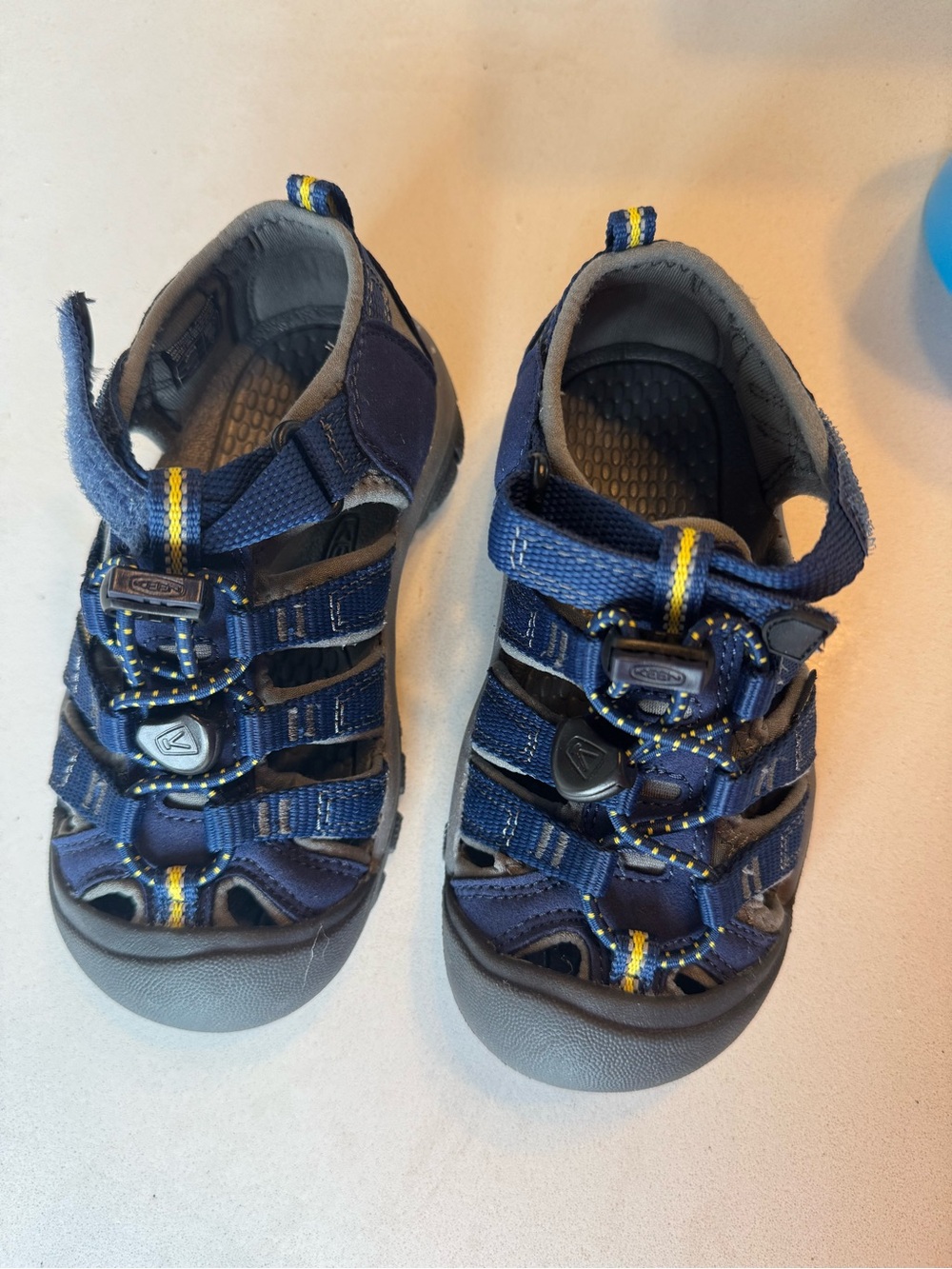 Keen Kids Navy and Yellow Closed-Toe Newport Sport Sandals